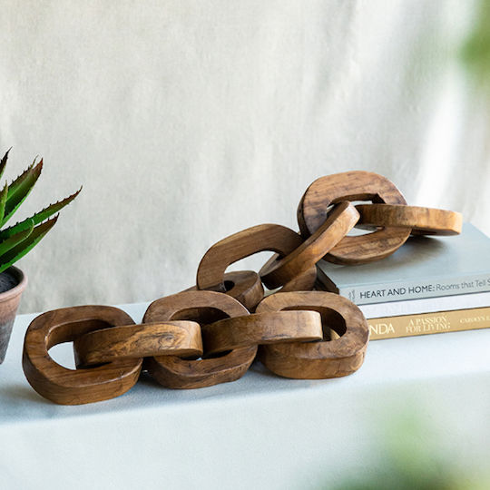 Artekko Woody Διακοσμητικές Αλυσίδες Ξύλο Teak Φυσική Απόχρωση 20x20x25 Cm 2pcs