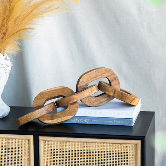 Artekko Woody Διακοσμητικές Αλυσίδες Ξύλο Teak Φυσική Απόχρωση 20x20x25 Cm 2pcs