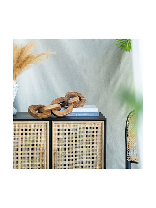 Artekko Woody Decorative Chains Wooden Teak Natural Shade 20x20x25 Cm 2 Pieces