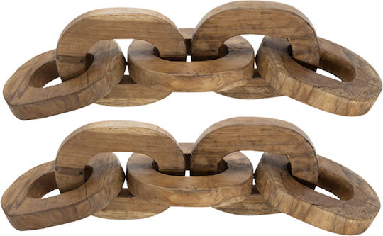 Artekko Woody Διακοσμητικές Αλυσίδες Ξύλο Teak Φυσική Απόχρωση 20x20x25 Cm 2pcs