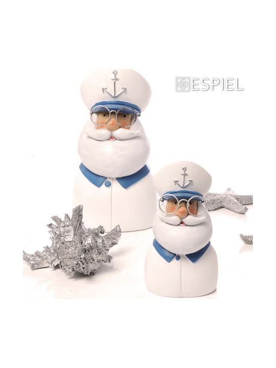 Decorative Tabletop Seashell Polyresin Silver Espiel 14x12.5x9.5cm Mt2728k2 Set 2 Pieces Material Polyresin Silver Espiel Mt2728k2