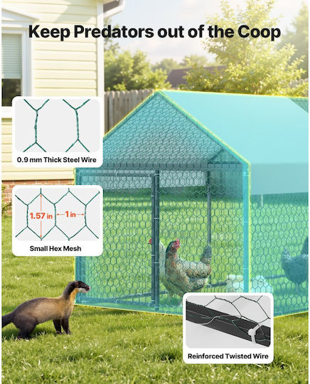 Vevor Metallic Poultry Coop L2 x W1 x H1m