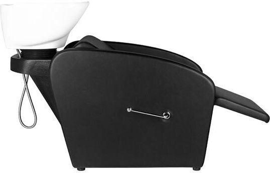 Gabbiano Stationary Hair Salon Sink with Black Synthetic Leather Chair
