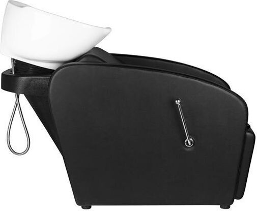 Gabbiano Stationary Hair Salon Sink with Black Synthetic Leather Chair