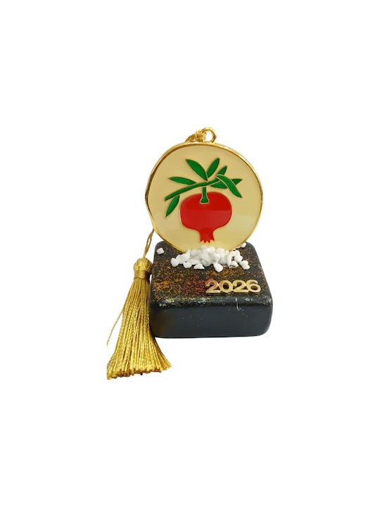 Kalliopi Silver Handmade Tabletop Lucky Charm Pomegranate Black made of Stone 2026 5x8cm 1pcs