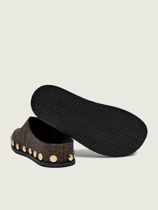 Mules with Heel in Brown Color