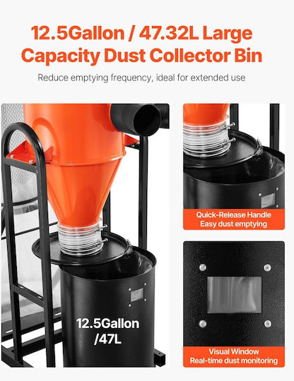 Vevor JCQ15HPGSDTBA0FFA001V2 Aspirator cu Disc de tăiere cu Diametru 61.42mm