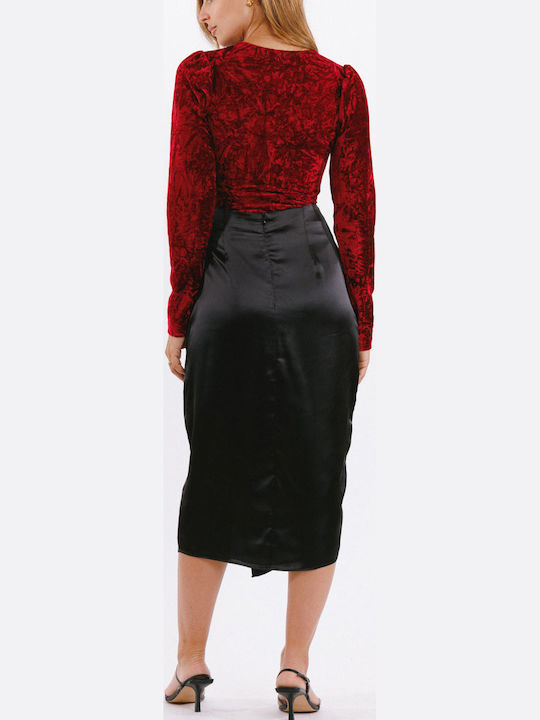 Satin High-waisted Skirt Black