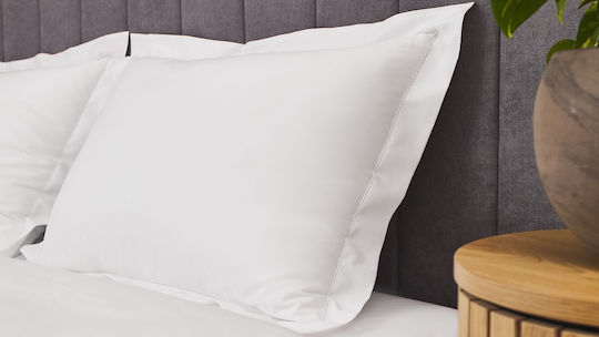 Valeria Home Set Duvet Cover Cotton Satin 200x200cm Double with 2 Pillowcases White