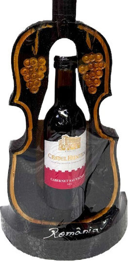 Suport De Sticlă De Vin Din Lemn În Formă De Vioară Înălțime 47 Cm Maro