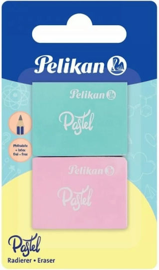 Pelikan Eraser Set for Pencil and Pen Pastel 2pcs Aqua/Poz