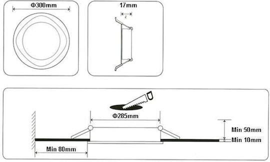 Einbau-LED-Panels Downlight 24W 30cm 2 Stück Einbau-LED-Panels Downlight 24W 30cm 2 Stück