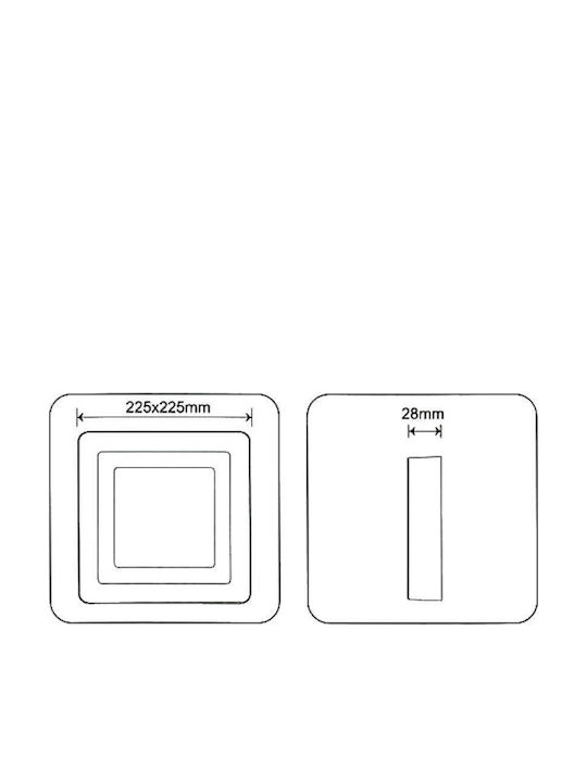 Platz Vertieft LED Panel 24W mit Kaltweiß Licht 6500K