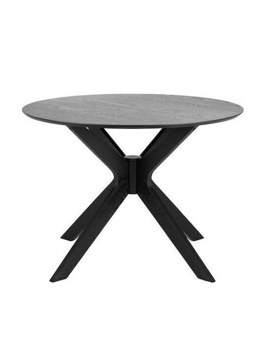 Norsica 355 Rund Tisch Speisesaal Holz Black Velvet-Black Metal 75x75cm
