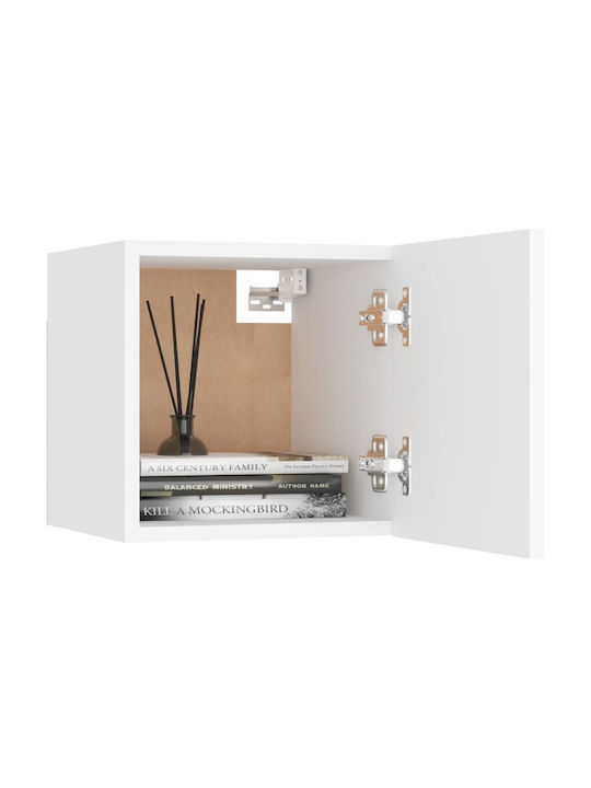 Wand Wohnzimmer Vitrine aus Spanplatte Weiß 30.5x30x30cm