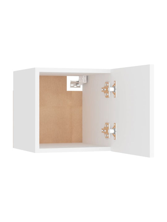Wand Wohnzimmer Vitrine aus Spanplatte Weiß 30.5x30x30cm