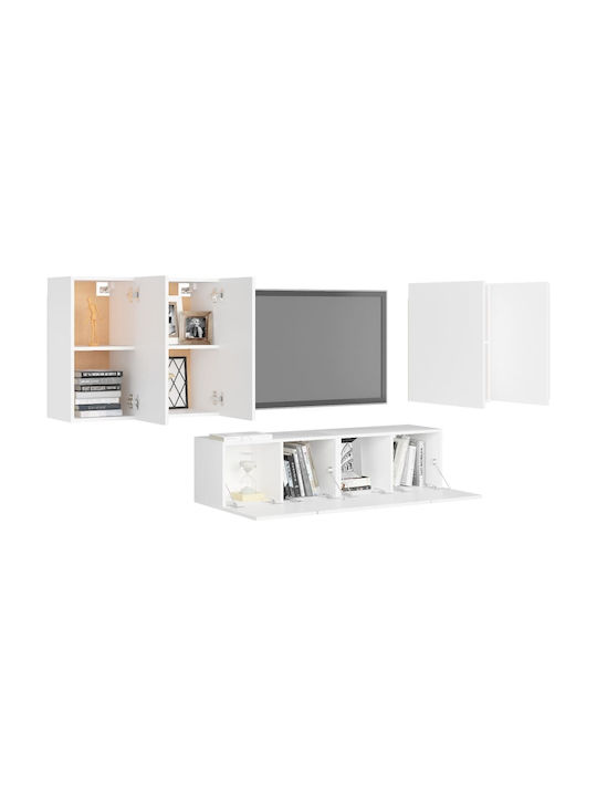 Wall Living Room Cabinet made of Particle Board White 60x30x30cm