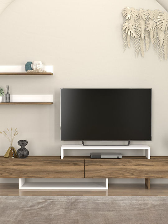 TV Stand Nirvana Walnut - White L180xD31.3xH41.7cm