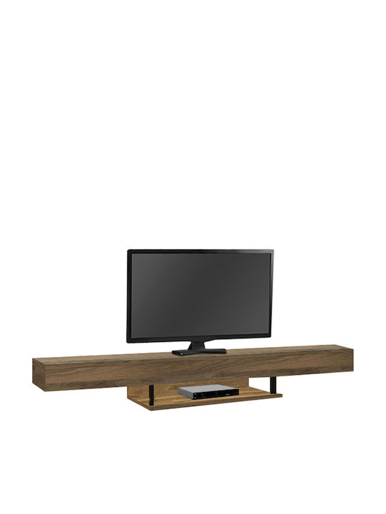 TV Stand Albares with LED Lighting Walnut L150xW29.6xH22cm