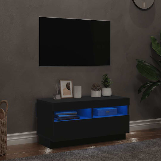 Έπιπλο Τηλεόρασης με Φωτισμό LED Μαύρο Μ80xΠ35xΥ40cm