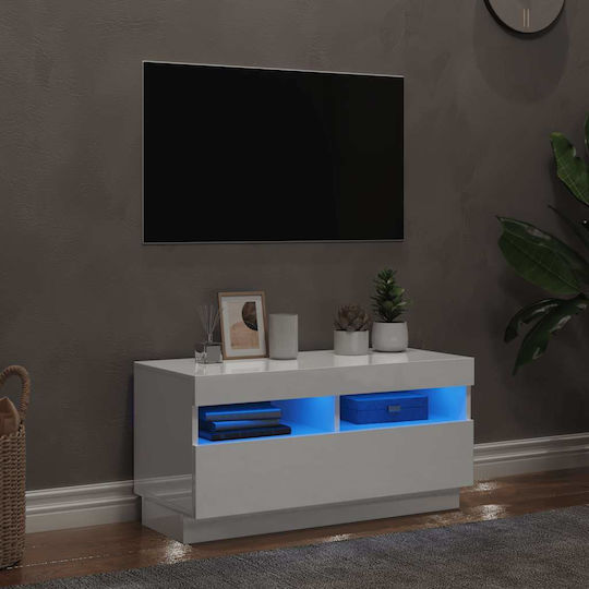 Stand TV Cu Iluminare LED Alb L80xA35xÎ40cm