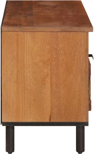 TV Stand Made of Metal and Solid Oak Wood Brown Finish M100xDepth33.5xHeight46cm