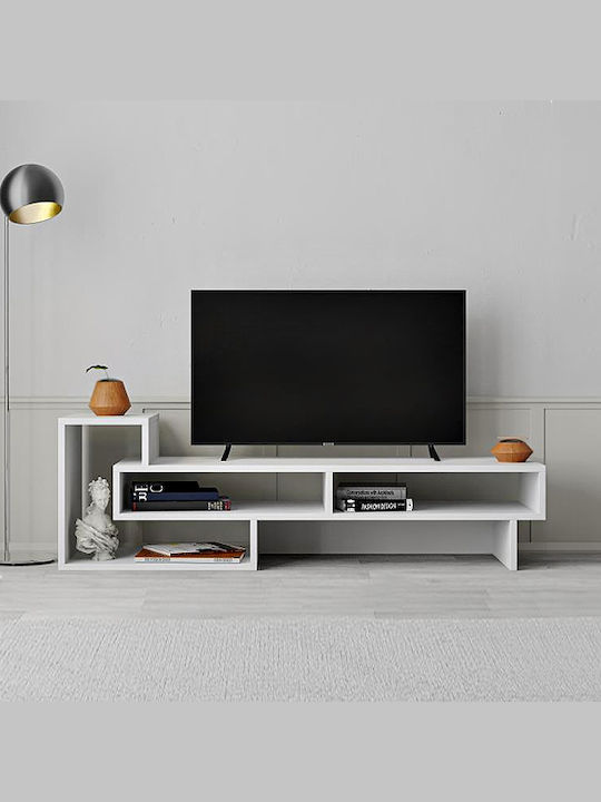 Έπιπλο Τηλεόρασης Tetra Λευκό Μ136.7xΠ40xΥ42cm