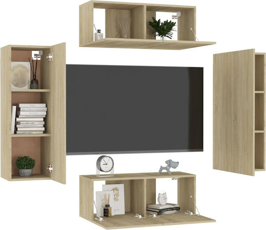 Wall Living Room Cabinet made of Particle Board Sonoma 80x30x30cm