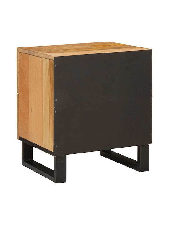 Wooden Bedside Table Solid Mango Wood 40x33.5x46cm