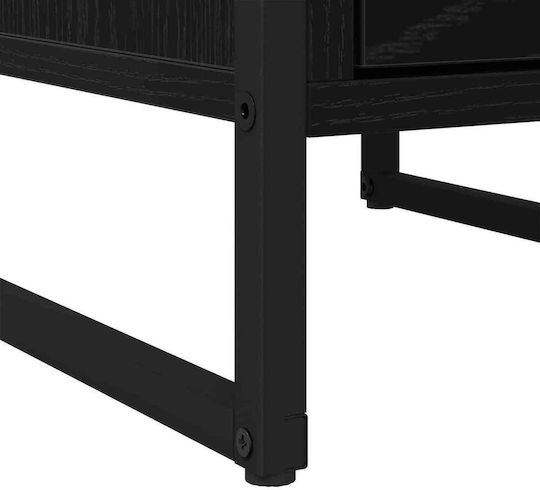 Wooden Bedside Tables Black Set of 2 39.5x30x50cm
