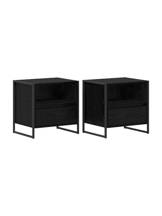 Noptiere Negre 2buc 50x39.5x50cm