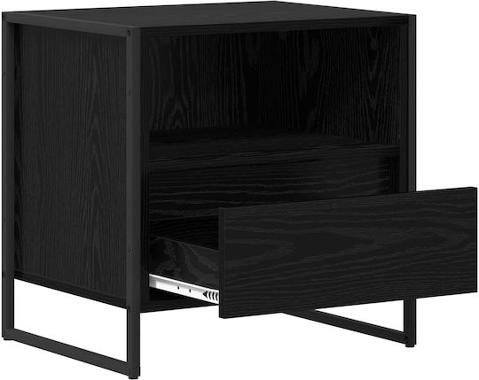 vidaXL Bedside Tables Wooden Black 2 Pieces 50x39.5x50cm