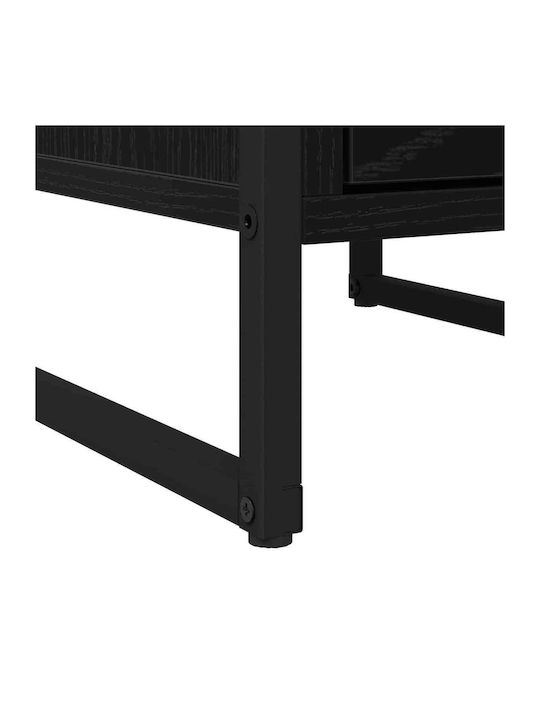 Wooden Bedside Table Black 39.5x30x50cm