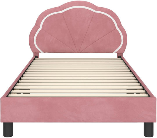 Kids Bed Single Pink for Mattress 90x200cm