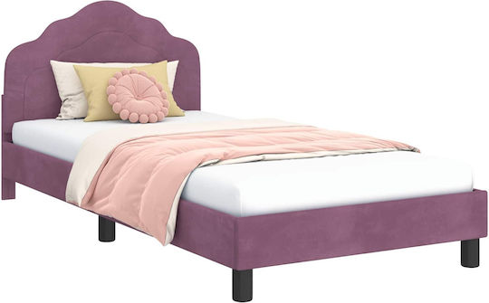 Pat pentru Copii Single Violet pentru Saltea 90x190cm