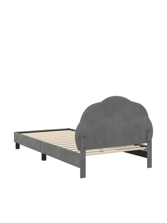 Kids Bed Single Gray for Mattress 90x200cm