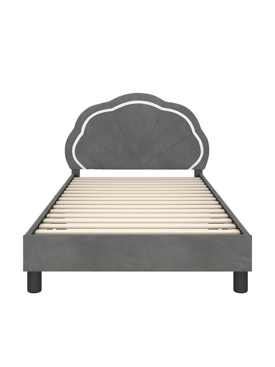 Kids Bed Single Gray for Mattress 90x200cm