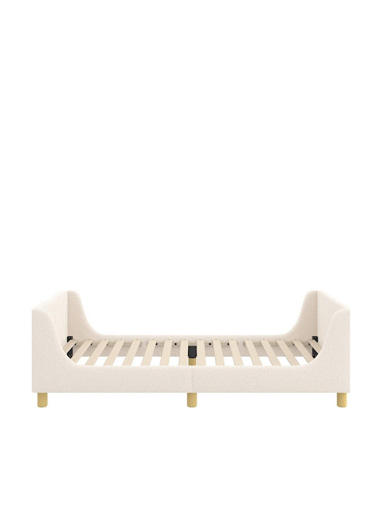 Kids Bed Single Beige for Mattress 90x200cm
