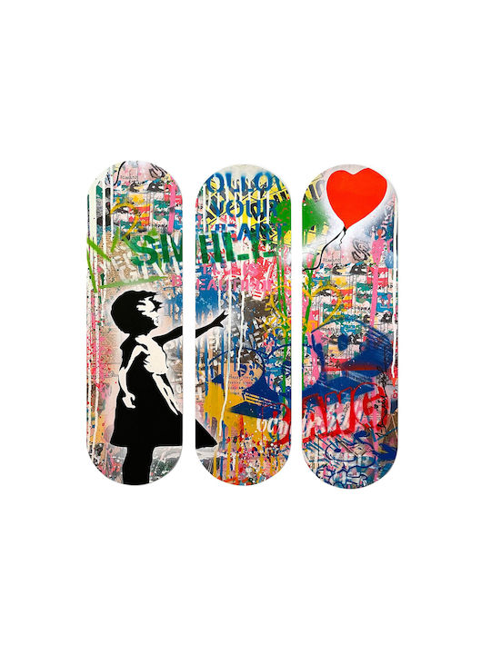 Wallity Wall Decor Multicolour Wooden 70x70cm 3 Pieces