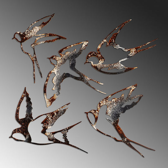 Wallity Copper Wall Decor Made of Metallic 14cm 5 Pieces