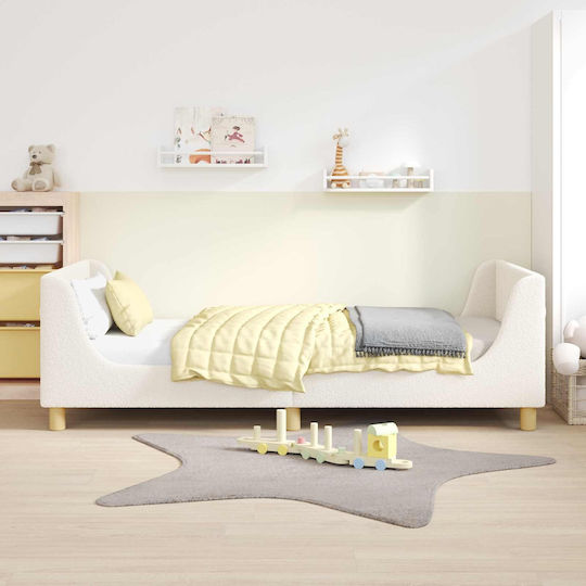 Kids Bed Single Beige for Mattress 90x200cm