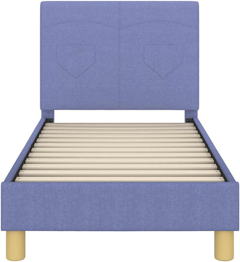 Kids Bed Single Blue for Mattress 70x140cm