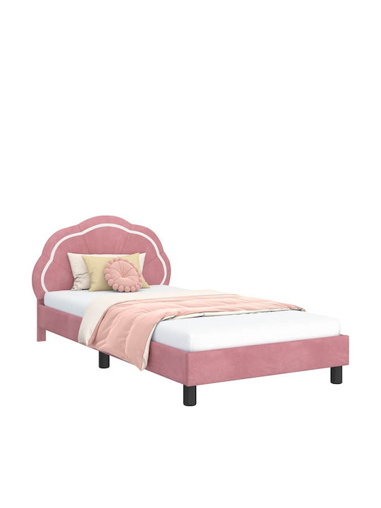 Kids Bed Single Pink for Mattress 90x190cm