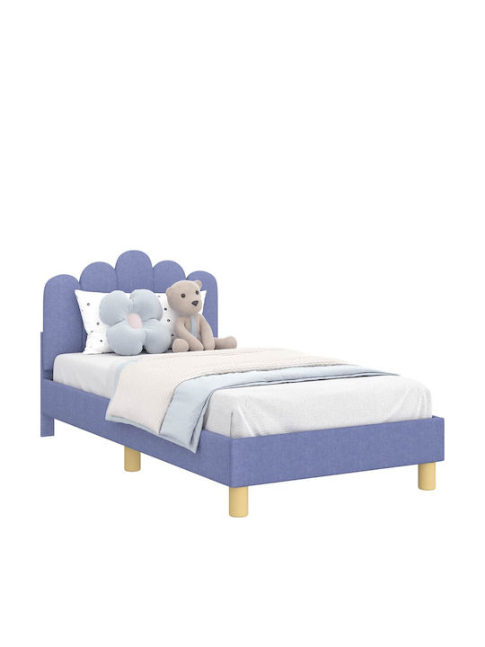 Pat pentru Copii Single Albastru pentru Saltea 80x160cm