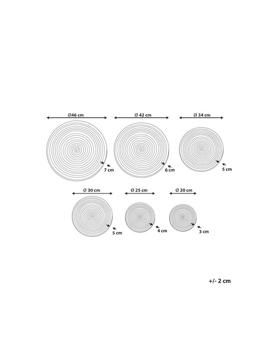 Beliani Set of 6 Multicolored Seagrass Wall Decorations Hoabinh