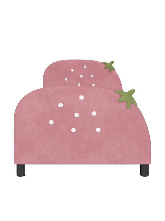 Kids Bed Single Pink for Mattress 90x200cm