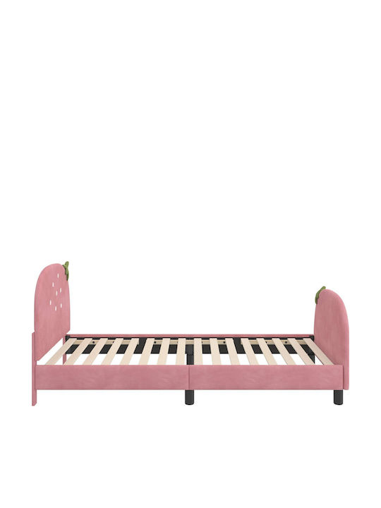 Kids Bed Single Pink for Mattress 90x200cm