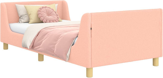 Kids Bed Single Pink for Mattress 90x200cm
