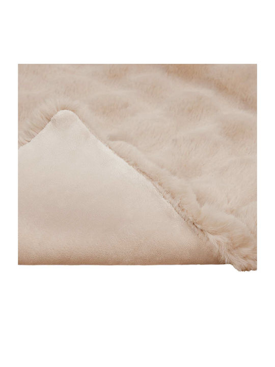 vidaXL Pelzige Bettdecke Übergröße 240x270cm Beigefarbe