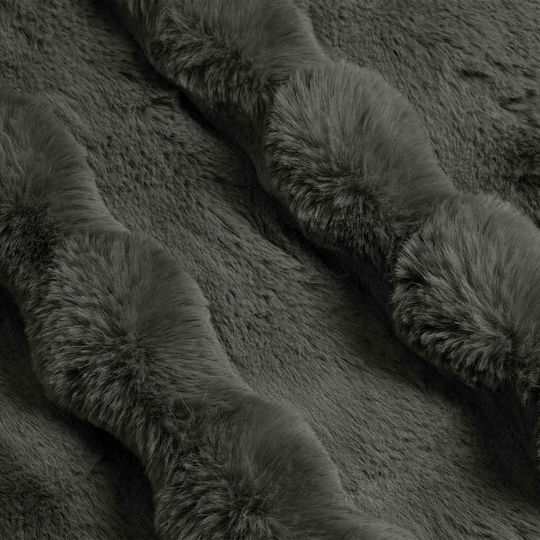 vidaXL Furry Blanket Double Size 240x270cm Dark Gray